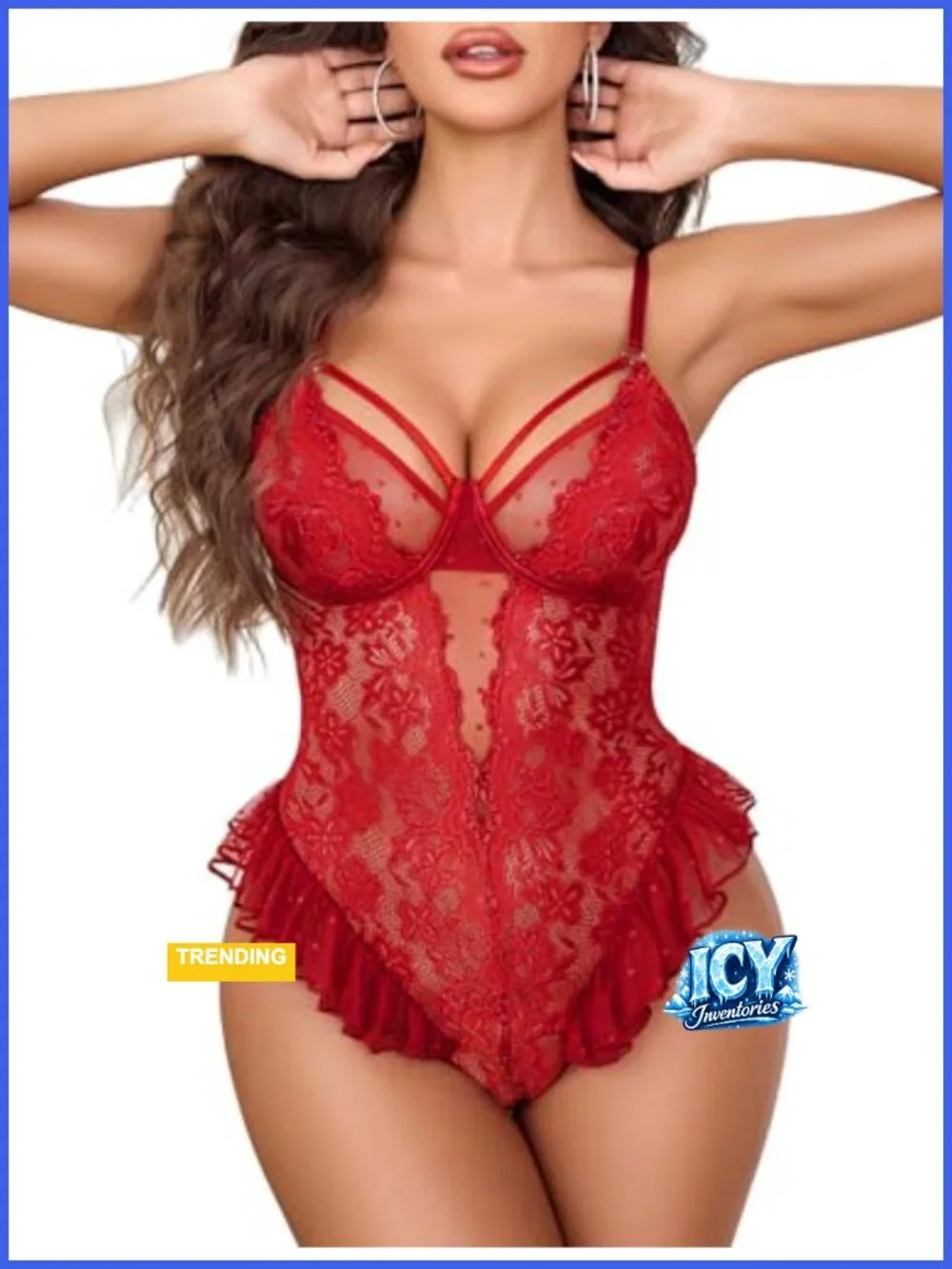 Sheer Lace Bodysuit Teddy One Piece Babydoll